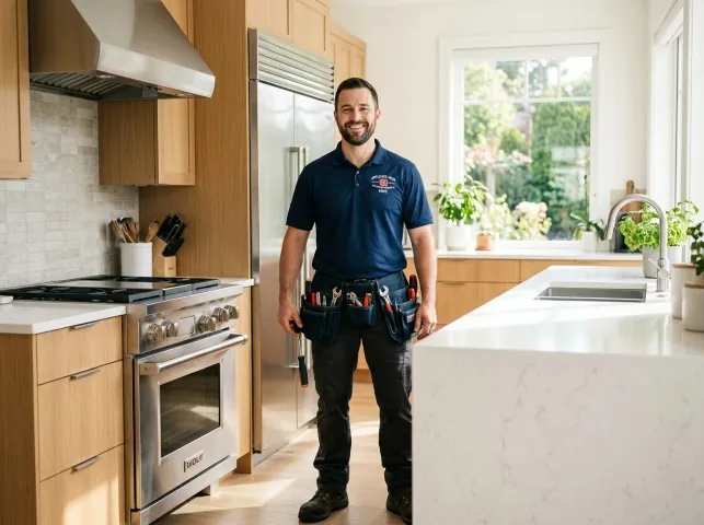 Appliance Repair Hero technician in a Blossvale, NY kitchen after an appliance repair